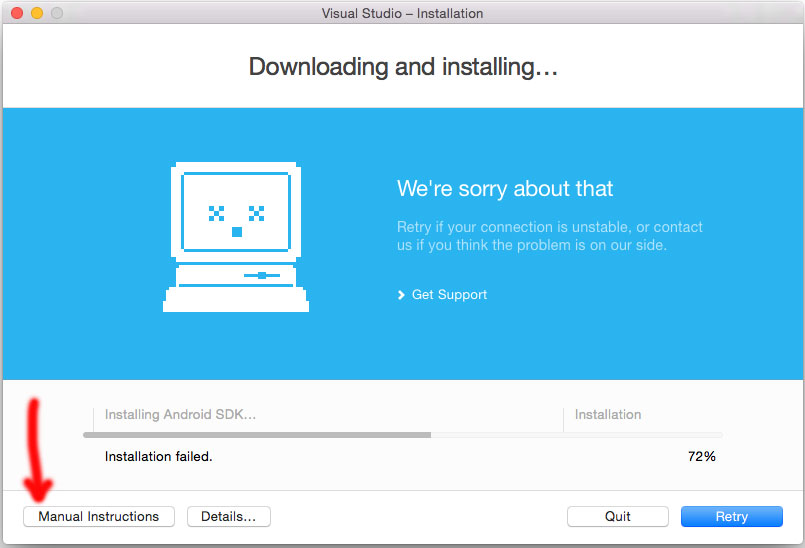 error installing updates visual studio for mac